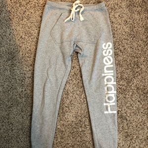 Heather gray “Happiness” sweatpants